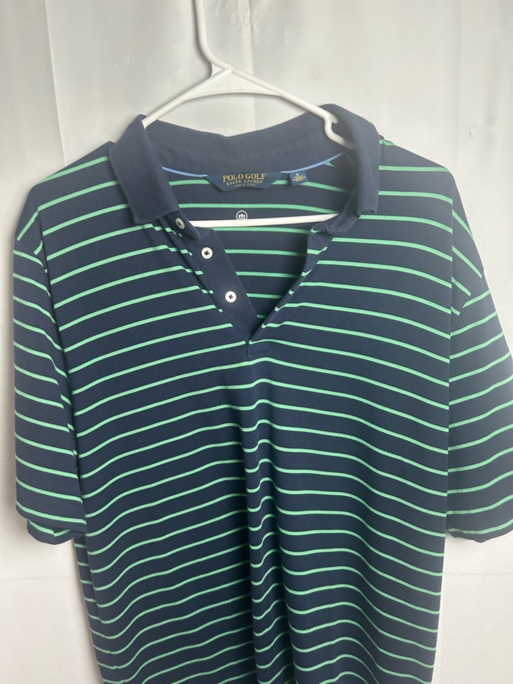 Ralph Lauren Navy Polo with Mint Green Stripes